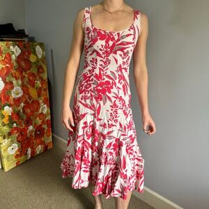Monsoon Long Floral Linen Dress